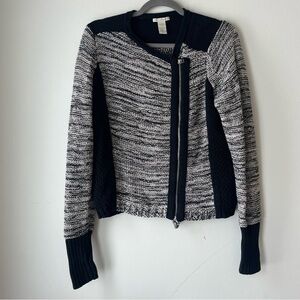 White + Warren asymmetric zip cardigan sweater women’s small luxury neutral